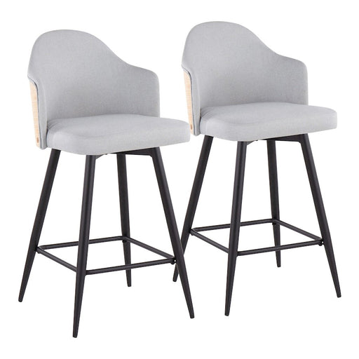 LumiSource Ahoy 26" Counter Stool, Set/2, BK/GY/BAM - B26-AHOY-55SWVX2BKNALGY2