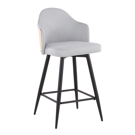 LumiSource Ahoy 26" Counter Stool, Set of 2, Black/GY/BAM