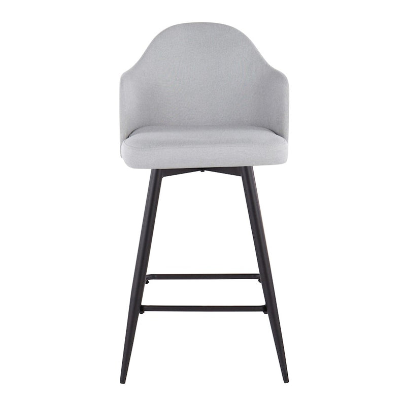 LumiSource Ahoy 26" Counter Stool, Set of 2, Black/GY/BAM