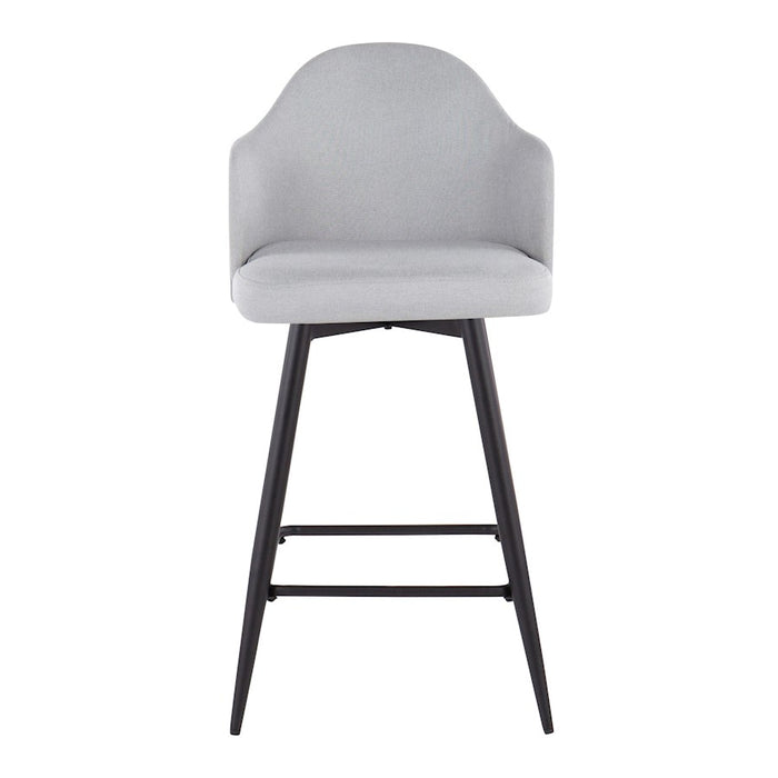 LumiSource Ahoy 26" Counter Stool, Set of 2, Black/GY/BAM