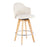 LumiSource Ahoy Counter Stool, Set of 2, Cream/Chrome/Bamboo