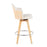 LumiSource Ahoy Counter Stool, Set of 2, Cream/Chrome/Bamboo