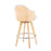 LumiSource Ahoy Counter Stool, Set of 2, Cream/Chrome/Bamboo