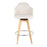 LumiSource Ahoy Counter Stool, Set of 2, Cream/Chrome/Bamboo