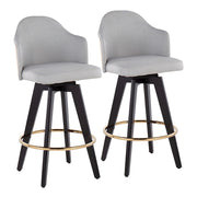 LumiSource Ahoy2 26" Counter Stool, Set/2, BK/Gold/GY - B26-AHOY2-SWVGBKNALGY2
