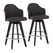 LumiSource Ahoy 26" Counter Stool, Set/2, BK/CH/CHAR - B26-AHOY2-SWVRBKNACHAR2