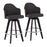 LumiSource Ahoy 26" Counter Stool, Set/2, BK/CH/CHAR - B26-AHOY2-SWVRBKNACHAR2