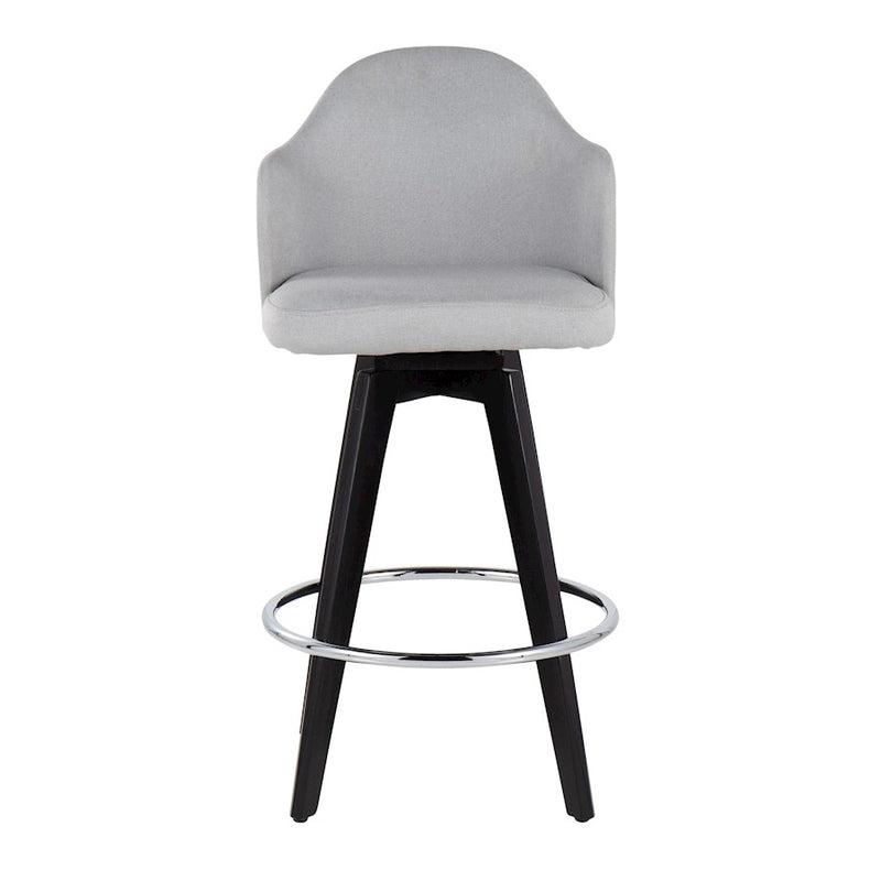 LumiSource Ahoy2 26" Counter Stool, Set of 2, Black/Chrome/GY