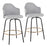 LumiSource Ahoy Counter Stool, Set/2, BK/Gold/GY/BAM - B26-AHOYCLAIREG2BKNALGY2