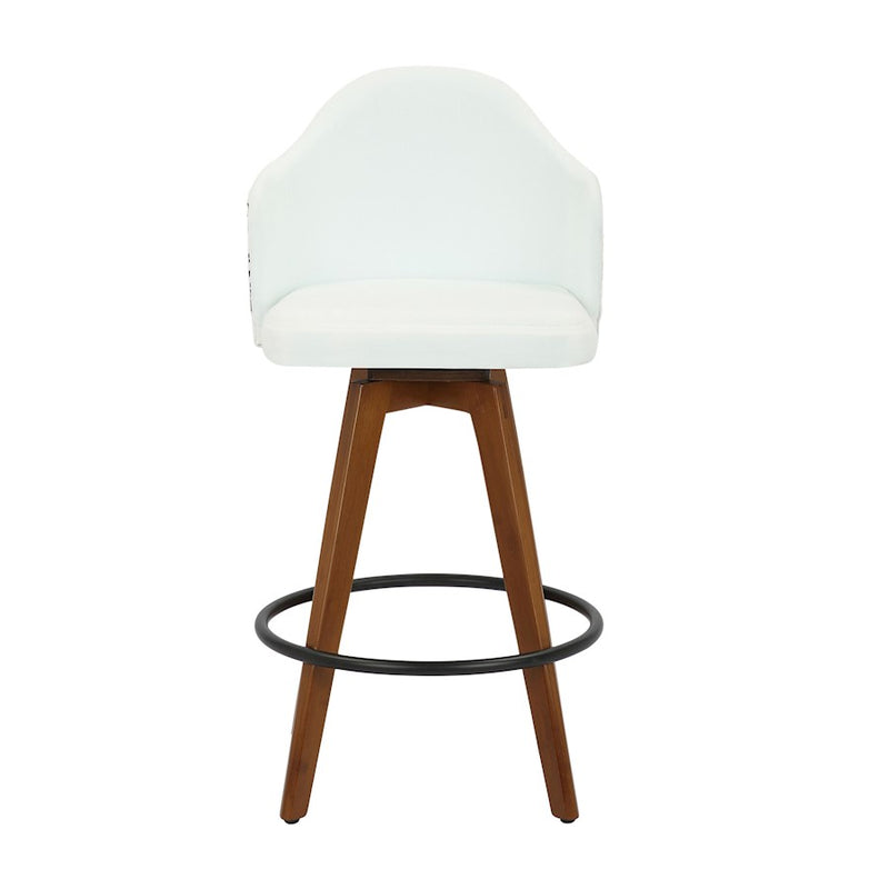 LumiSource Ahoy Counter Stool, Set of 2, Wal Bamboo/WH/Black