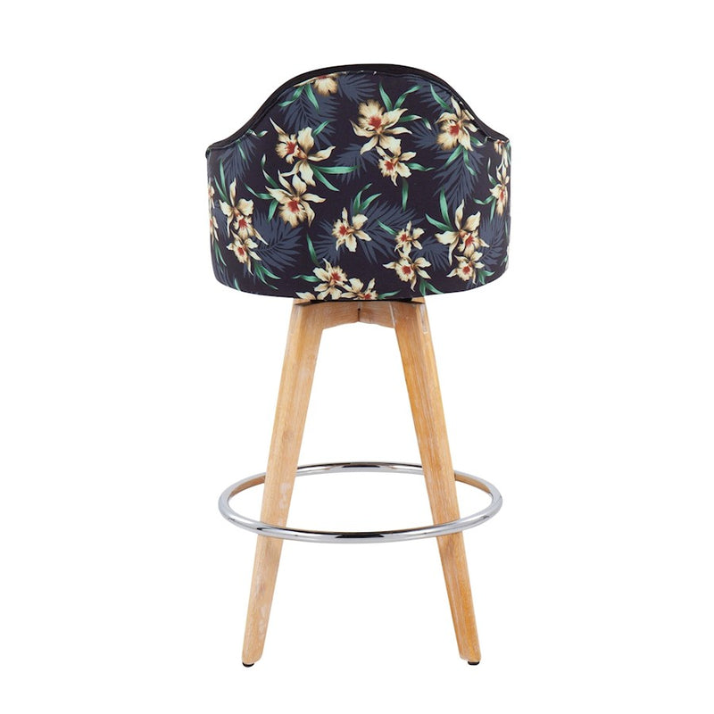 LumiSource Ahoy Counter Stool, Set of 2, Black/Chrome
