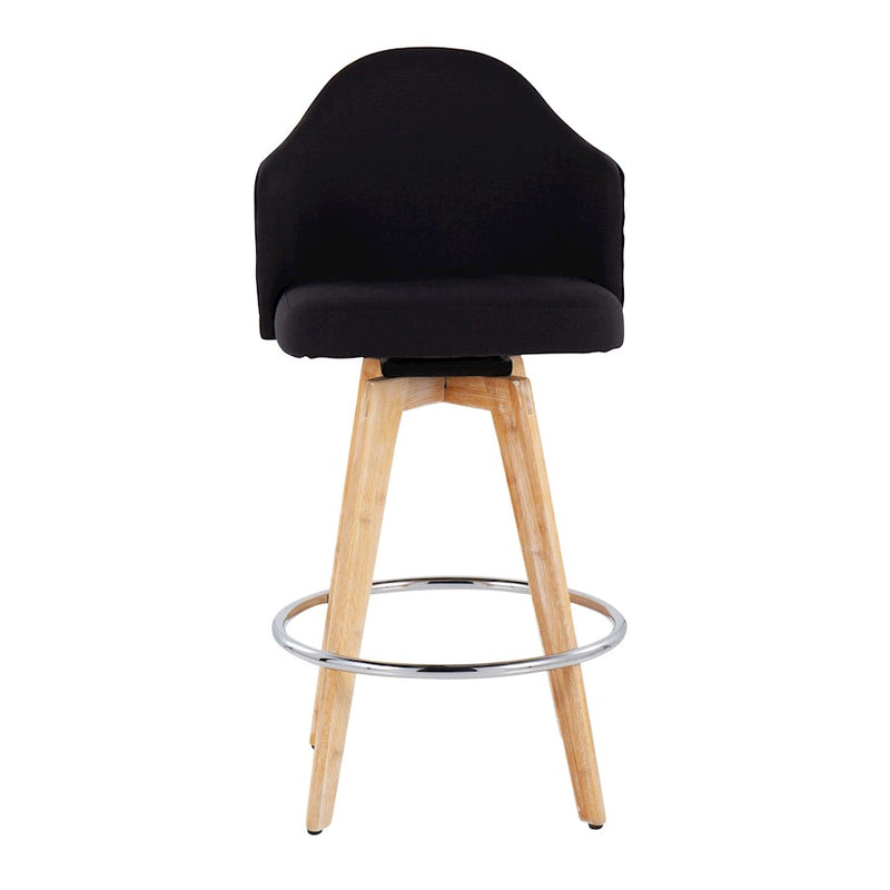 LumiSource Ahoy Counter Stool, Set of 2, Black/Chrome