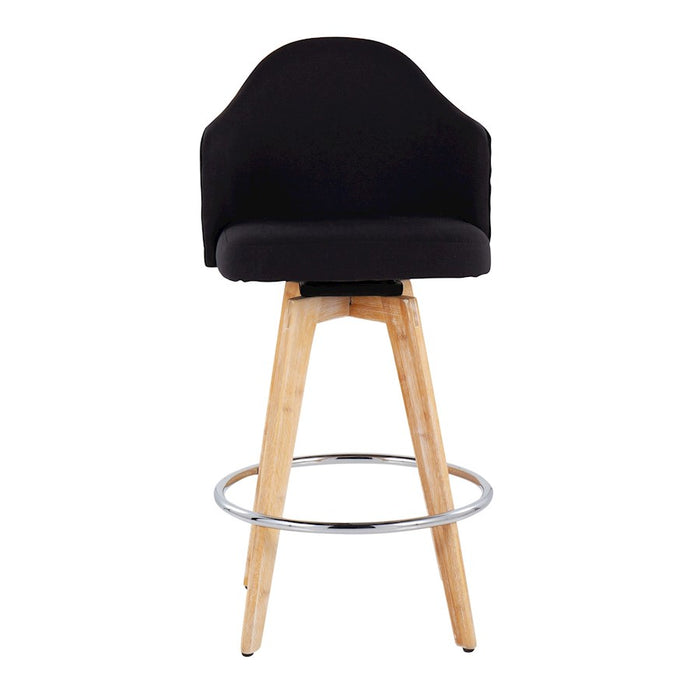 LumiSource Ahoy Counter Stool, Set of 2, Black/Chrome