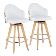 LumiSource Ahoy Counter Stool, Set of 2, White/Chrome - B26-AHOYFLOR2-RNAW2