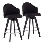 LumiSource Ahoy 26" Counter Stool, Set/2, BK/CH/BK/FL - B26-AHOYFLOR2-SWVRBKBK2
