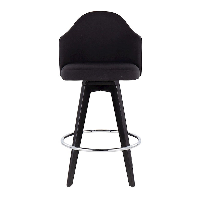 LumiSource Ahoy 26" Counter Stool, Set of 2, Black/Chrome/Black/FL