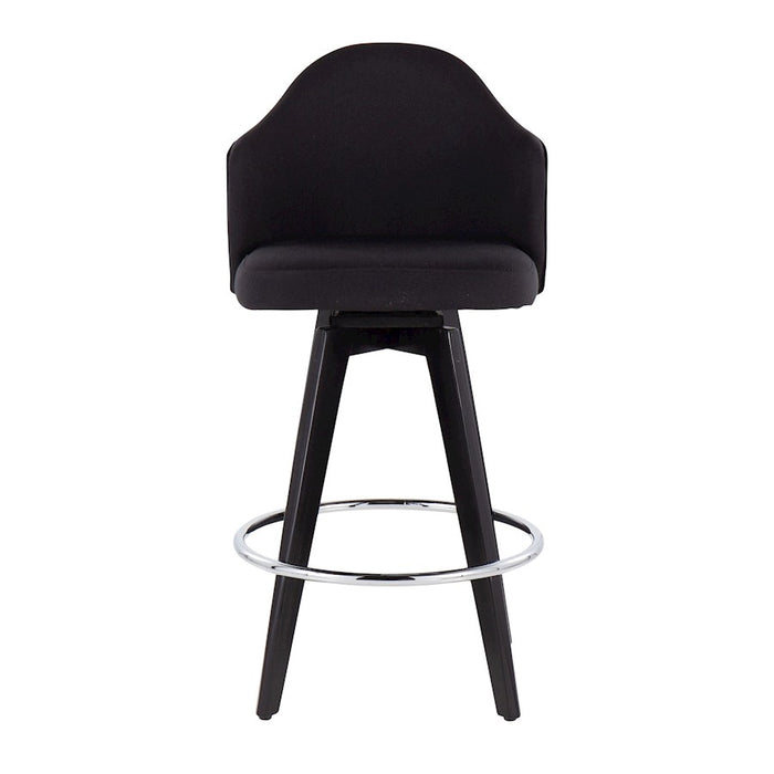 LumiSource Ahoy 26" Counter Stool, Set of 2, Black/Chrome/Black/FL