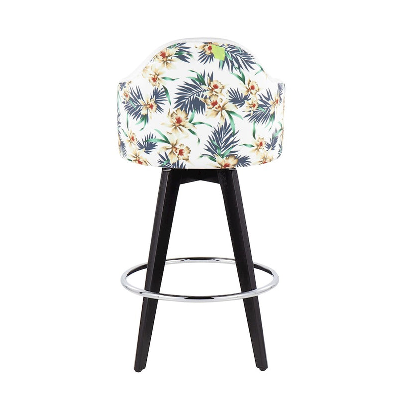 LumiSource Ahoy 26" Counter Stool, Set of 2, Black/Chrome/WH/FL