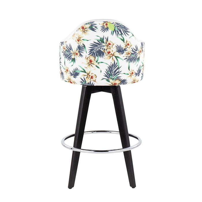 LumiSource Ahoy 26" Counter Stool, Set of 2, Black/Chrome/WH/FL