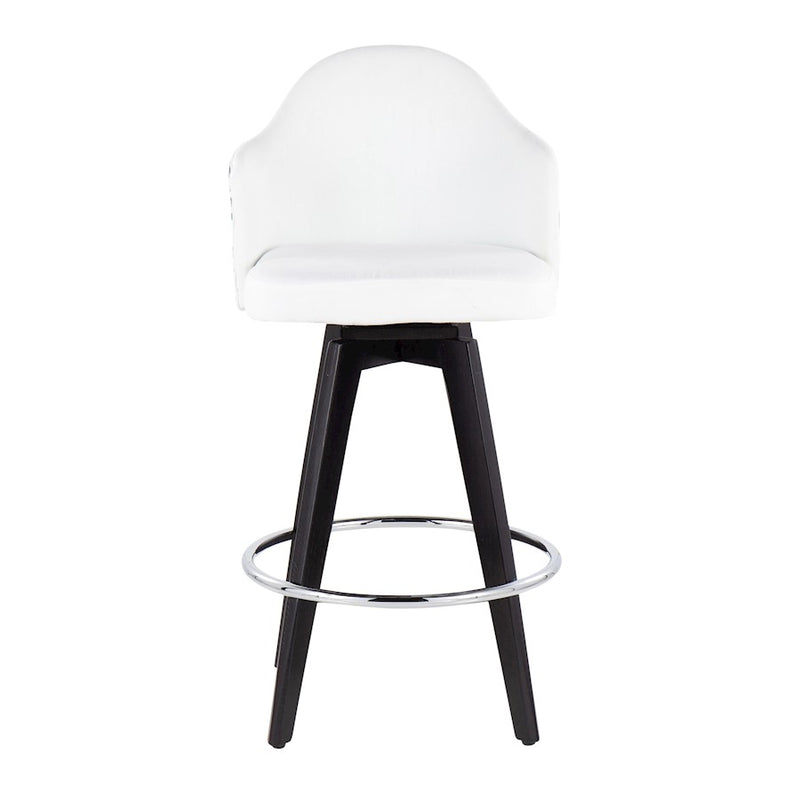 LumiSource Ahoy 26" Counter Stool, Set of 2, Black/Chrome/WH/FL