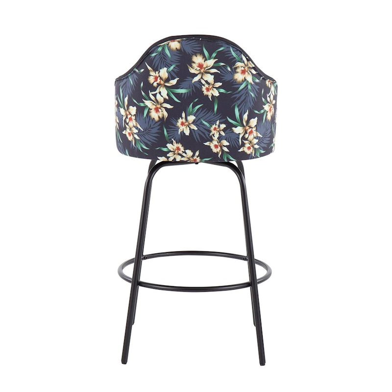 LumiSource Ahoy Counter Stool, Set of 2, Black/Black