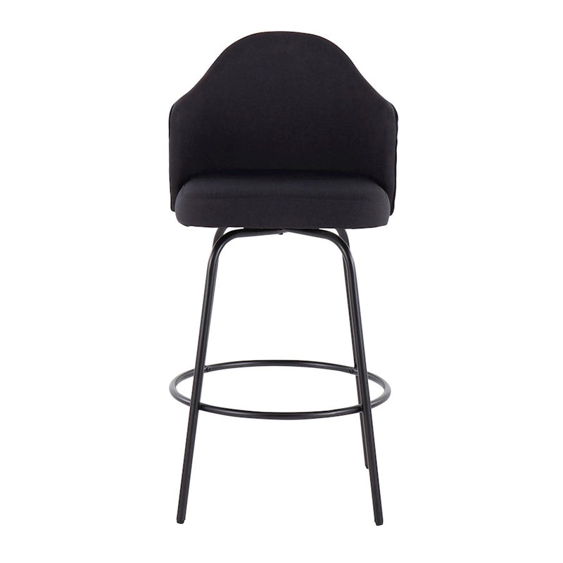 LumiSource Ahoy Counter Stool, Set of 2, Black/Black