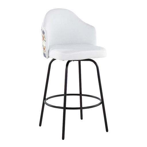 LumiSource Ahoy Counter Stool, Set of 2, Black/White
