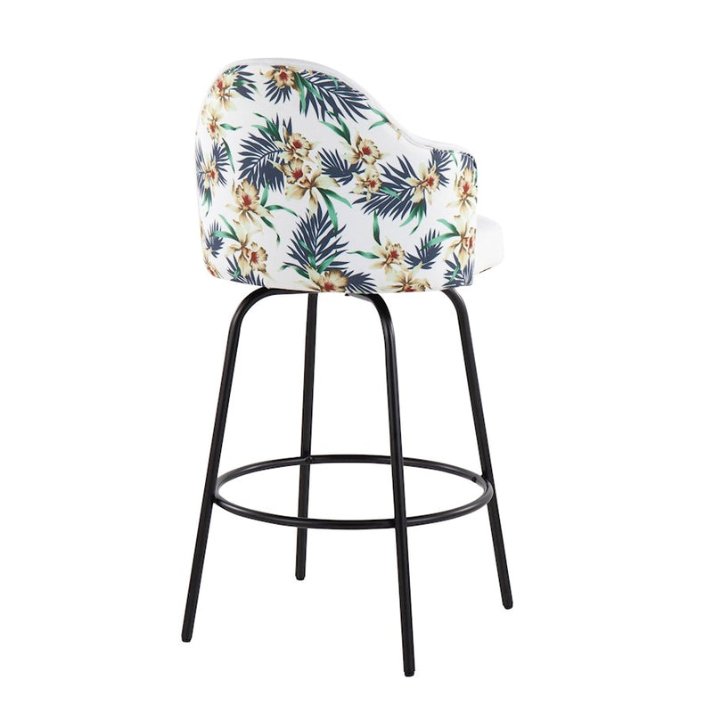 LumiSource Ahoy Counter Stool, Set of 2, Black/White
