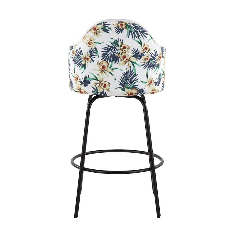LumiSource Ahoy Counter Stool, Set of 2, Black/White