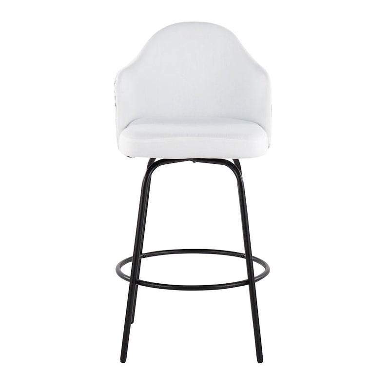 LumiSource Ahoy Counter Stool, Set of 2, Black/White
