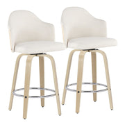 LumiSource Ahoy Counter Stool, Set/2, Natural/Cream/CH - B26-AHOYGRT-R2NANACR2