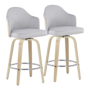 LumiSource Ahoy Counter Stool, Set/2, Natural/GY/CH - B26-AHOYGRT-R2NANALGY2