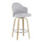 LumiSource Ahoy Counter Stool, Set of 2, Natural/GY/Chrome