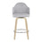 LumiSource Ahoy Counter Stool, Set of 2, Natural/GY/Chrome