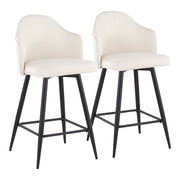 LumiSource Ahoy UP 26" Counter Stool, Set/2, BK/Cream - B26-AHOYUP-55SWVX2BKCR2