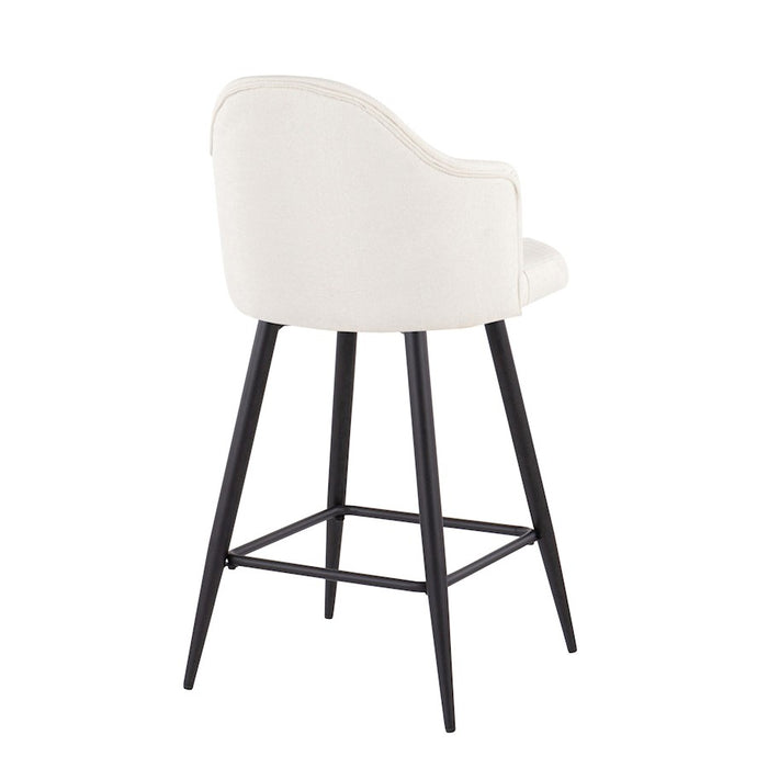 LumiSource Ahoy UP 26" Counter Stool, Set of 2, Black/Cream