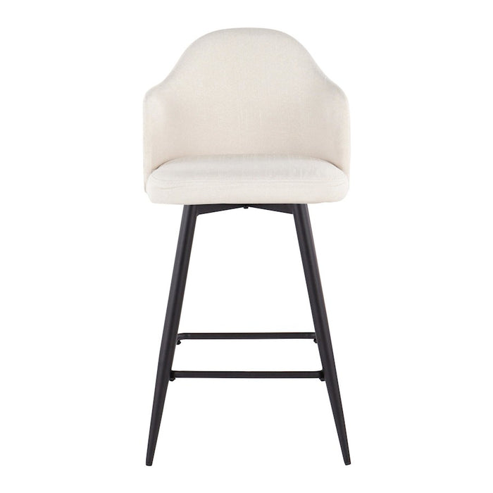 LumiSource Ahoy UP 26" Counter Stool, Set of 2, Black/Cream