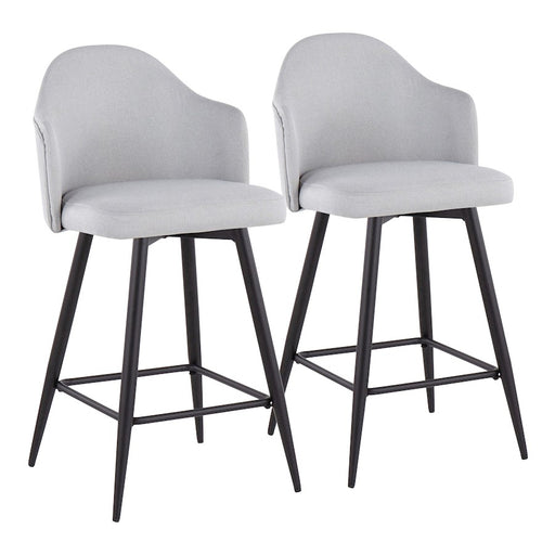 LumiSource Ahoy 26" Counter Stool, Set/2, Black/Lt GY - B26-AHOYUP-55SWVX2BKLGY2