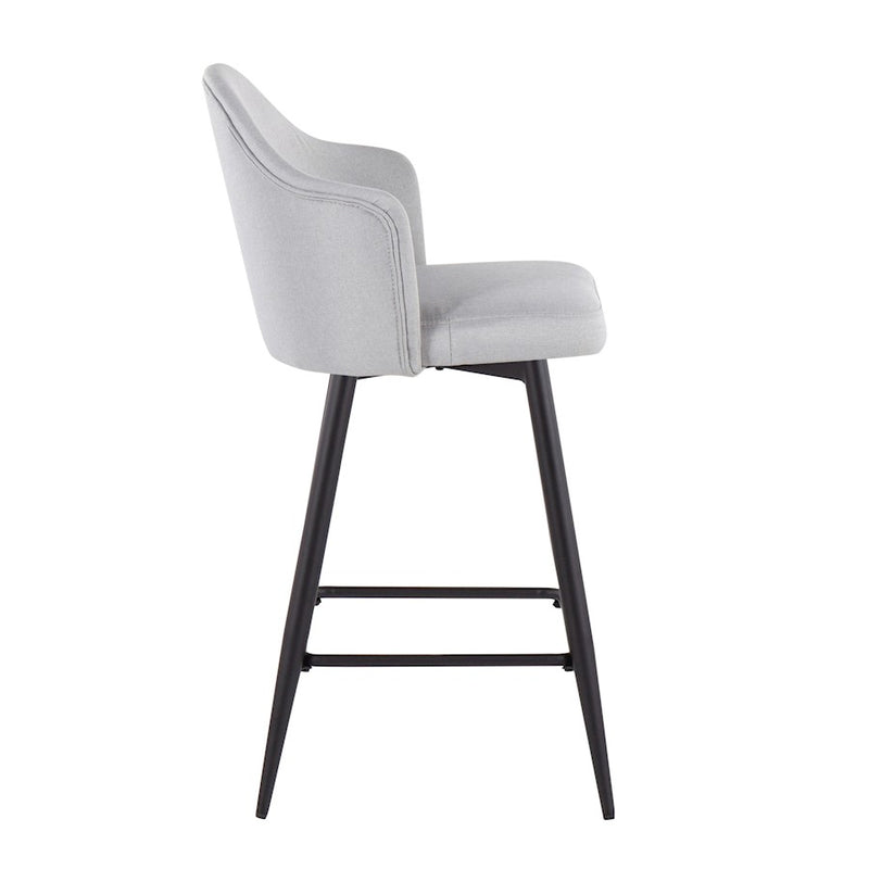 LumiSource Ahoy 26" Counter Stool, Set of 2, Black/Lt GY