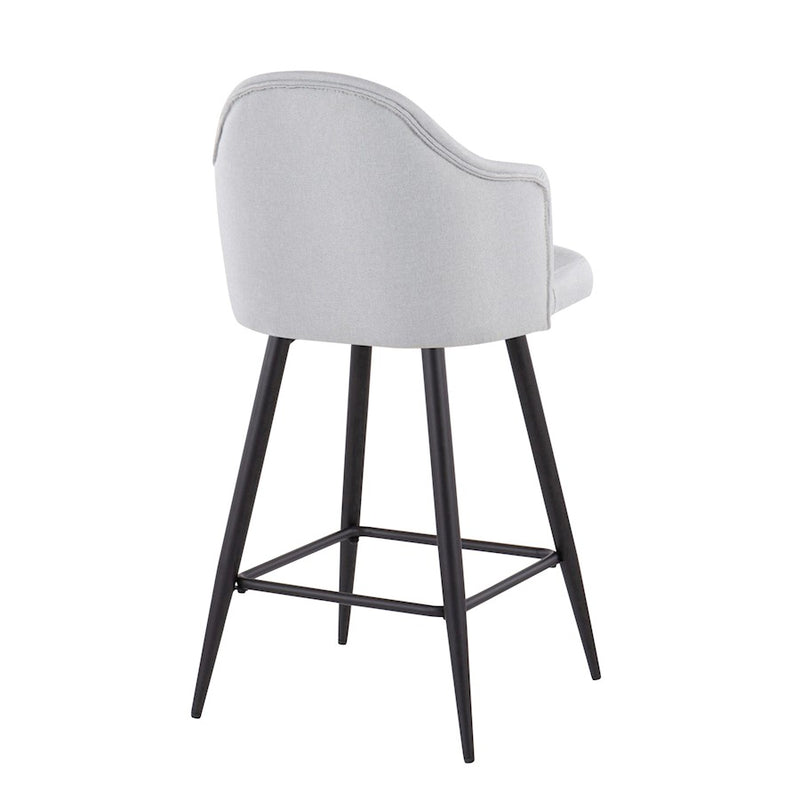 LumiSource Ahoy 26" Counter Stool, Set of 2, Black/Lt GY