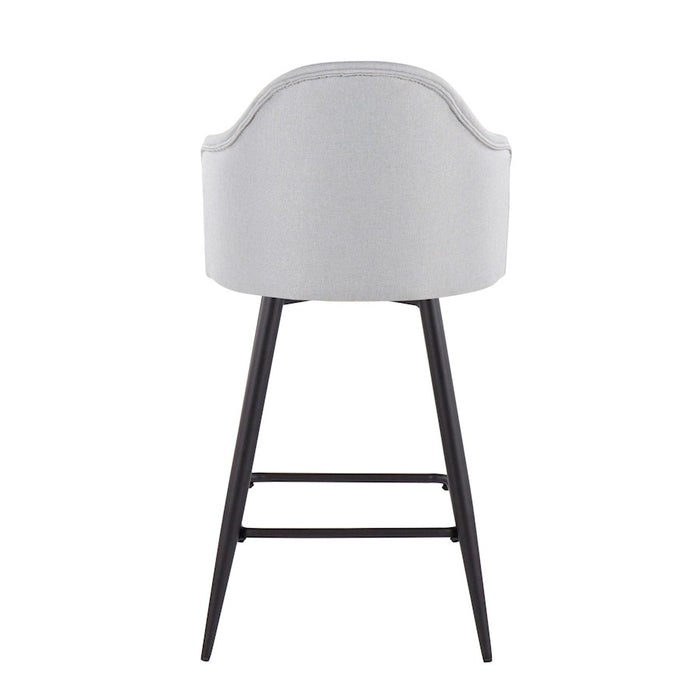 LumiSource Ahoy 26" Counter Stool, Set of 2, Black/Lt GY