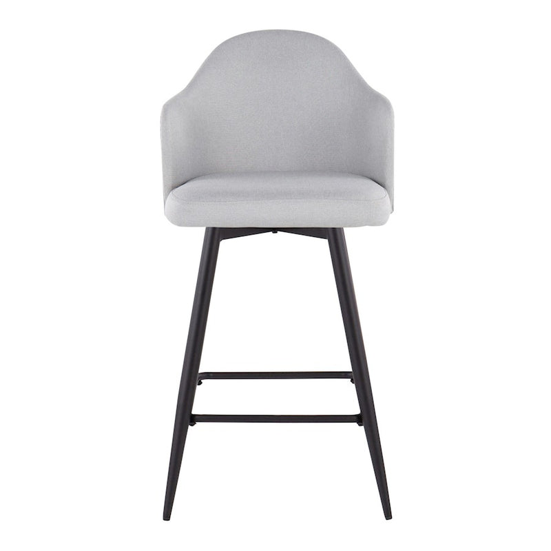 LumiSource Ahoy 26" Counter Stool, Set of 2, Black/Lt GY