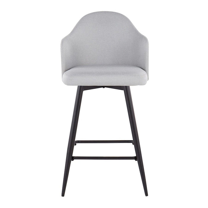 LumiSource Ahoy 26" Counter Stool, Set of 2, Black/Lt GY