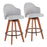 LumiSource Ahoy Counter Stool, Set/2, Wal Bamboo/Lt GY/BK - B26-AHOYUP2-QWLLGY2