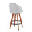 LumiSource Ahoy Counter Stool, Set of 2, Wal Bamboo/Lt GY/Black