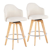 LumiSource Ahoy Counter Stool, Set of 2, Cream/Chrome - B26-AHOYUP2-RNACR2