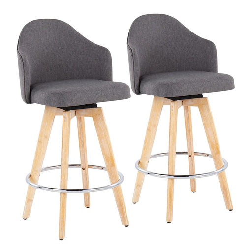 LumiSource Ahoy Counter Stool, Set of 2, Grey/Chrome - B26-AHOYUP2-RNAGY2