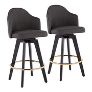 LumiSource Ahoy UP2 26" Counter Stool, Set/2, BK/GD/CH - B26-AHOYUP2-SWVGBKCH2