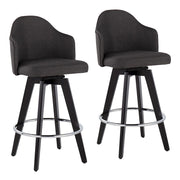 LumiSource Ahoy UP2 26" Counter Stool, Set/2, BK/CH/CH - B26-AHOYUP2-SWVRBKCH2