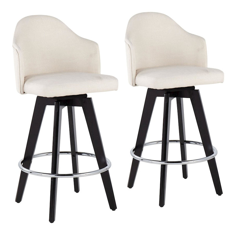 LumiSource Ahoy UP2 26" Counter Stool, Set/2, BK/CH/CM - B26-AHOYUP2-SWVRBKCR2